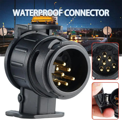 13 To 7 Pin Plug Adapter Trailer Connector Waterproof Plugs 12V Protect Towing Adapter Socket Connector Towbar Hand Tools