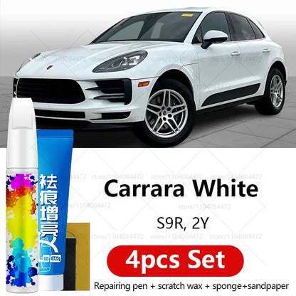 Car Paint Repair Pen For 2014-2025 Porsche Macan Paint Scratch Repair Accessories 4PCS White S9R Chalk M9A Blue MD5 Green M6C