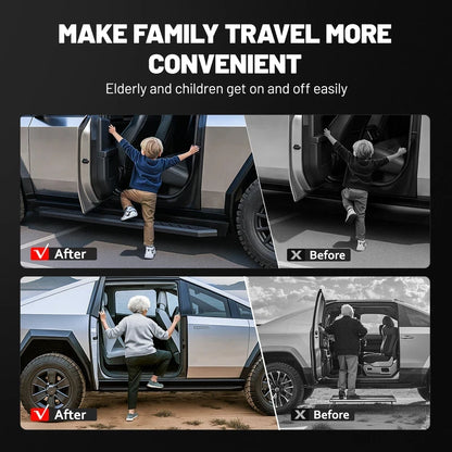 Left‑Right Set Anti‑Slip Carbon Steel Side Steps Running Boards, Exterior Upgrade Parts Fit Cybertruck