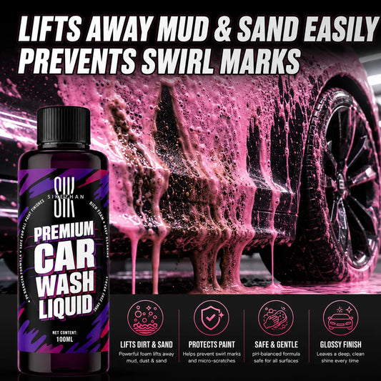 100ml Pink Foaming Extreme Bodywash & Wax Foaming Car Wash Soap, (Works with Foam Cannons/Guns or Bucket Washes) for Cars