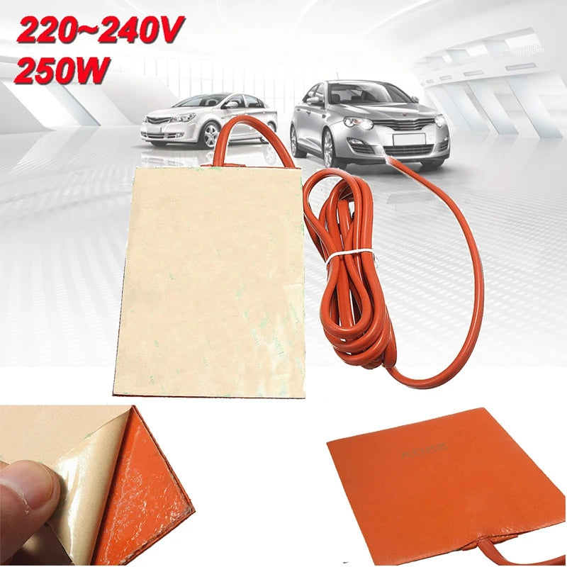 250W Car Tank Heater Pad Engine Oil Pan Sump Tank Mats Heating Silicone Pads For Auto Fuel Heaters Wear Protect With EU Plug