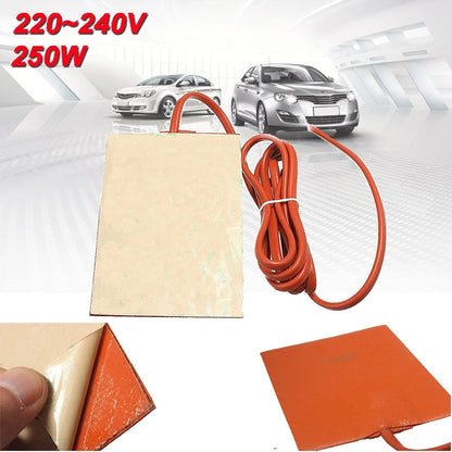 250W Car Tank Heater Pad Engine Oil Pan Sump Tank Mats Heating Silicone Pads For Auto Fuel Heaters Wear Protect With EU Plug