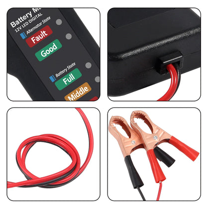 12V Car Battery Tester Automotive Alternator Checker Analyzer for Battery Charging System