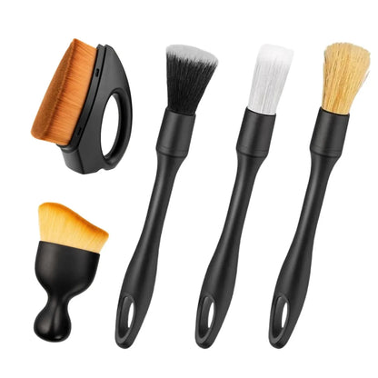 5-1PCS Car Detailing Brush Set Auto Interior Cleaning Tools Air Conditioning Vent Cleaner Crevis Sweep Dust Duster Car Wash Kit