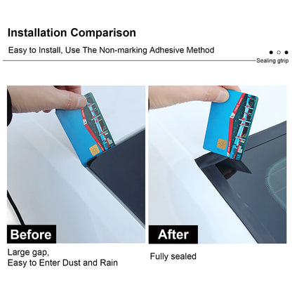 Car T-type Sealing Strip Front Windshield Skylight Window Top Dust and Waterproof Strip Car Roof Skylight Seal Protection Strip