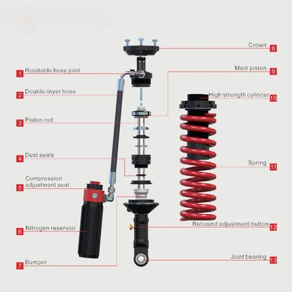 Off Road Suspension Kits Nirtrogen Gas 4x4 Off Road Monotube Shock Absorber For Ford Ranger