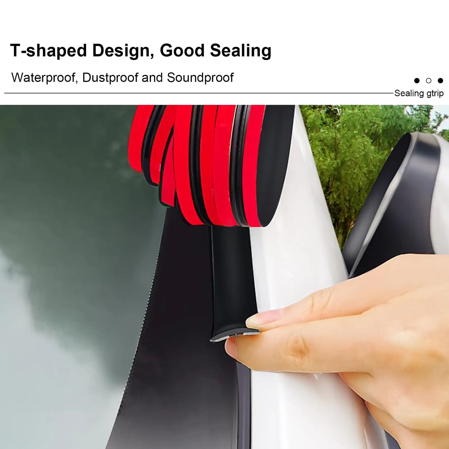 Car T-type Sealing Strip Front Windshield Skylight Window Top Dust and Waterproof Strip Car Roof Skylight Seal Protection Strip