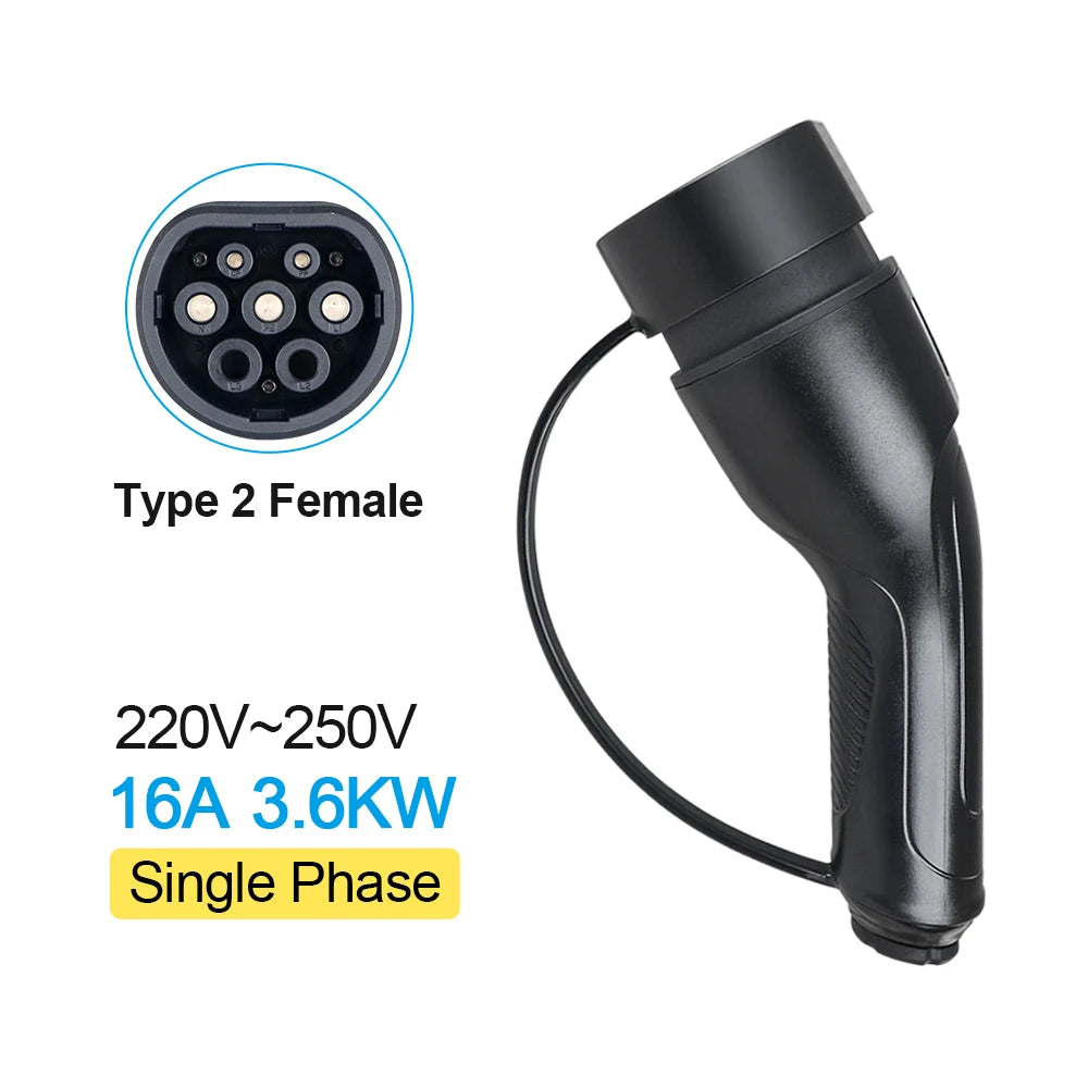 Kolanky 22KW Type 2 EVs Female EV Charger Plug 3 Phase 16A IEC 62196-2 EV Charger Connector for Electric Vehicle