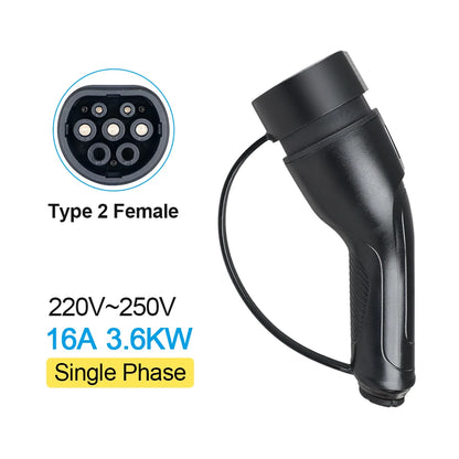 Kolanky 22KW Type 2 EVs Female EV Charger Plug 3 Phase 16A IEC 62196-2 EV Charger Connector for Electric Vehicle