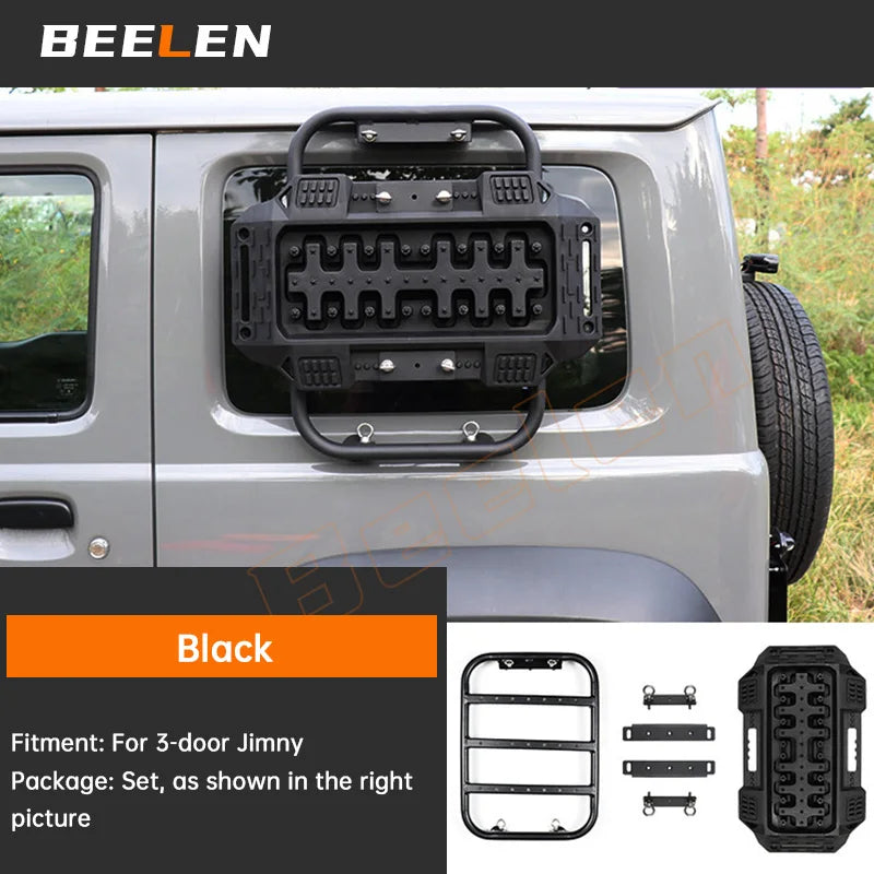 Off-Road Recovery Traction Boards + Window Ladder Brackets For Suzuki Jimny JB64 JB74W 2019-2023 Mud Sand Self Rescue Anti-Skid