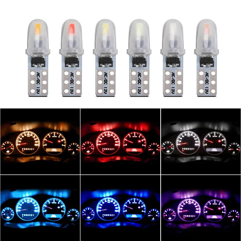 10/20 Pcs T5 Auto Car Dashboard Lights 2 3014 SMD Reading Instrument Panel Lamp No Polarity Led Bulb White 12V DC