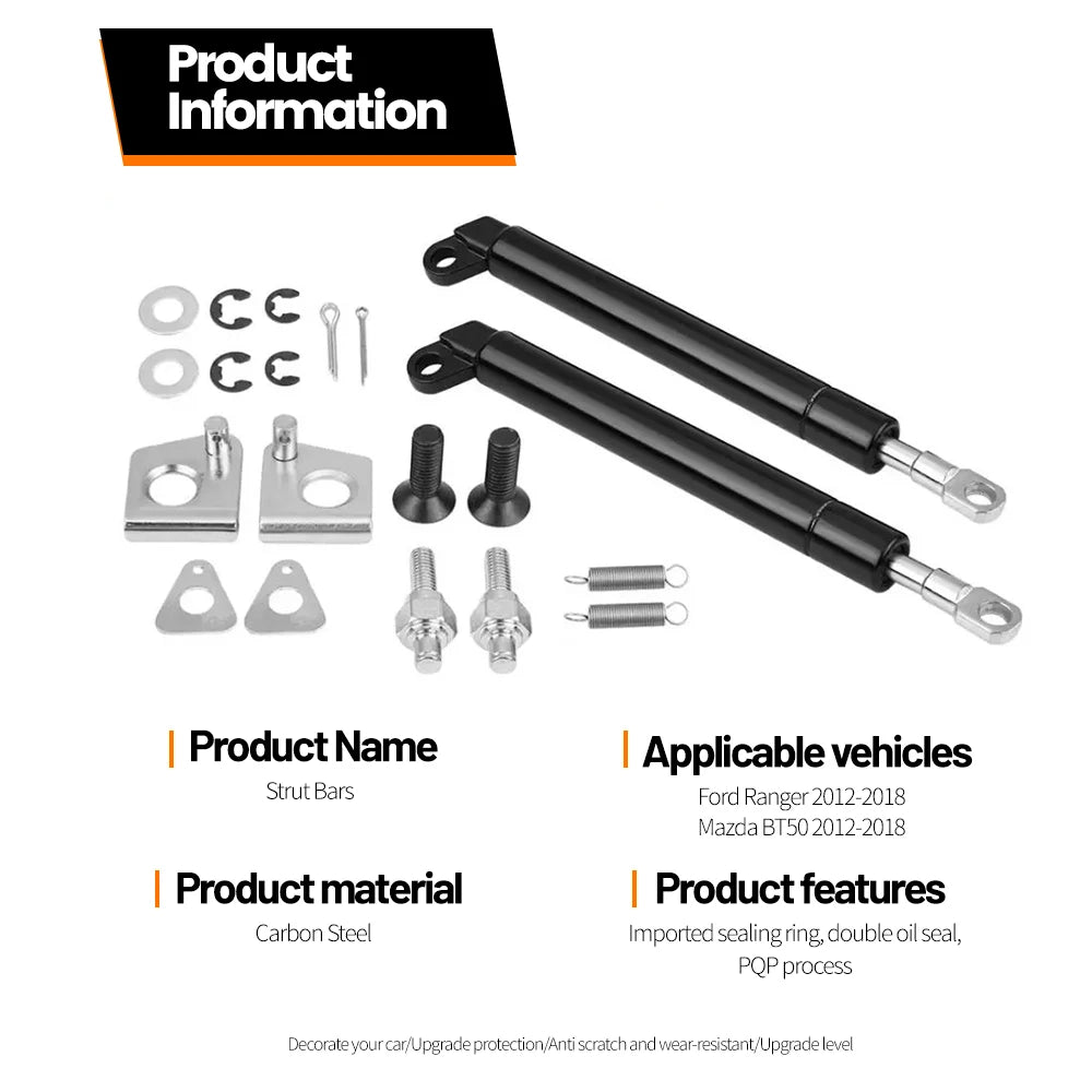 Rear Tailgate Strut For Ford PX Ranger 2011-2018 Mazada BT-50 2012-2018 2pcs Gas Shock Damper Lift Slow Trunk Support Rod