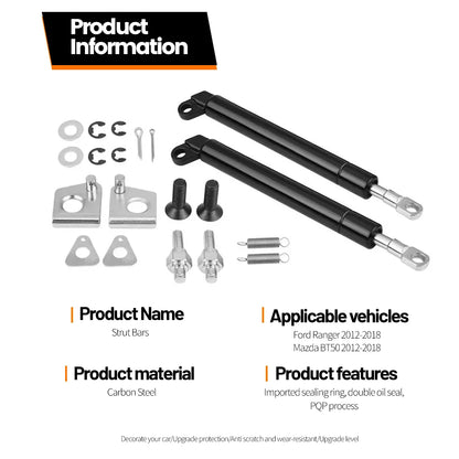 Rear Tailgate Strut For Ford PX Ranger 2011-2018 Mazada BT-50 2012-2018 2pcs Gas Shock Damper Lift Slow Trunk Support Rod