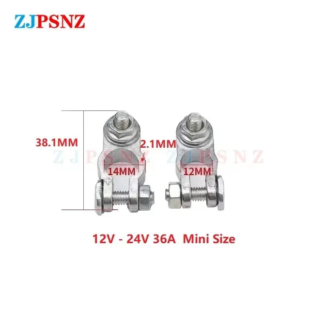 Car Battery Terminal Top Quick Post Terminals Wire Cable Clamp Terminal Positive Negative Electric Automotive Connector 12V 24V