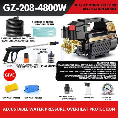High Power 4800W Home Car Wash Machine,High Pressure 220V Small Portable Cleaning Machine,Car Washer,Water Gun Water Pump