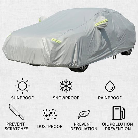 Universal Full Car Cover Indoor Outdoor Sunscreen Heat Sun UV Protection Dustproof Anti-UV Scratch-Resistant Sedan Car Styling