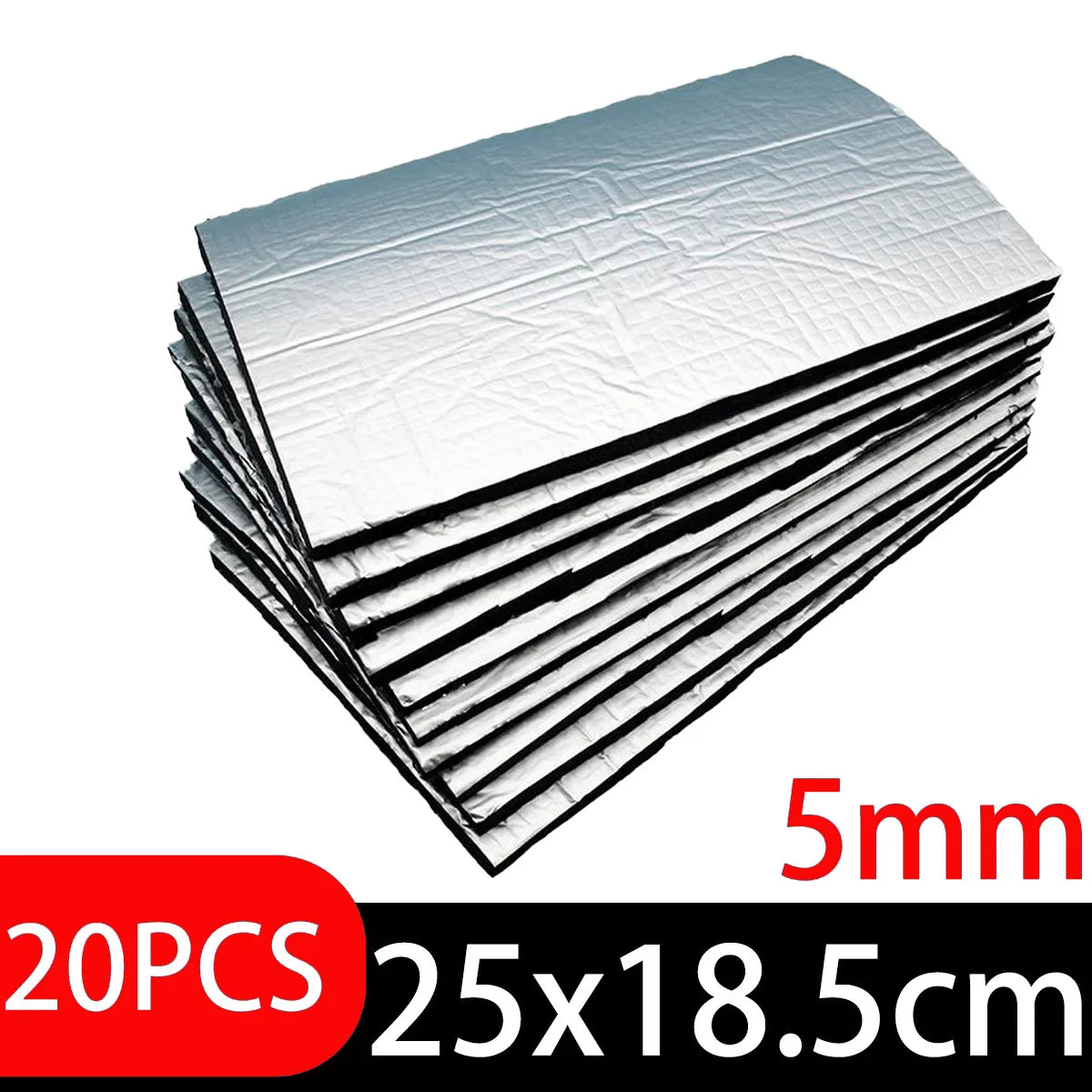 10/20PCS 5MM Car Soundproof Cotton Thick Shock Absorption Noise Reduction Waterproof Heat Insulation Durable Auto Parts