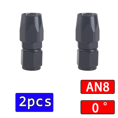 2Pcs Universal Black AN4 AN6 AN8 AN10 Straight 45 90 180 Degree Oil Fuel Swivel Hose End Fitting Oil Hose End Adaptor Kit
