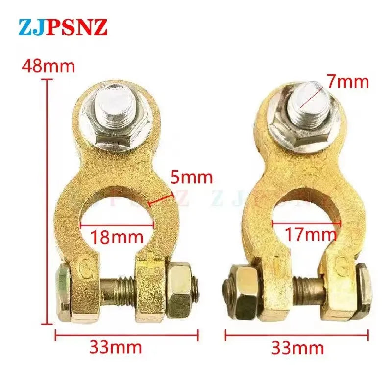 Car Battery Terminal Top Quick Post Terminals Wire Cable Clamp Terminal Positive Negative Electric Automotive Connector 12V 24V