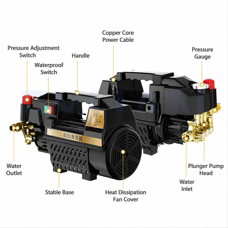 High Power 4800W Home Car Wash Machine,High Pressure 220V Small Portable Cleaning Machine,Car Washer,Water Gun Water Pump