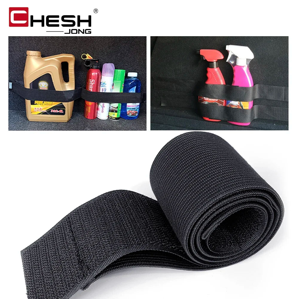 Black Car Trunk Organizer with Magic Tapes Fixing Belt Auto Interior Storage Bag for Organization