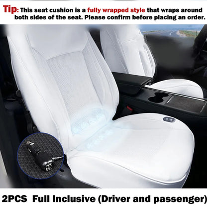 For Model Y 2017-2024 & Model 3 2017-2023 Cooling Car Seat Cushion, Front Seat Cover Summer Hair Dryer Cooling Accessories