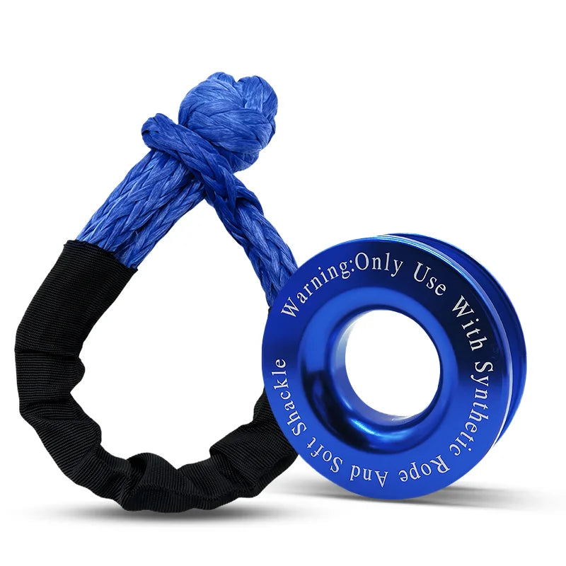 Off-Road Vehicle Self-Recovery Towing Kit with Winch, Movable & Fixed Pulleys, Knot Rope, Soft Shackles, Tow Strap and Recovery