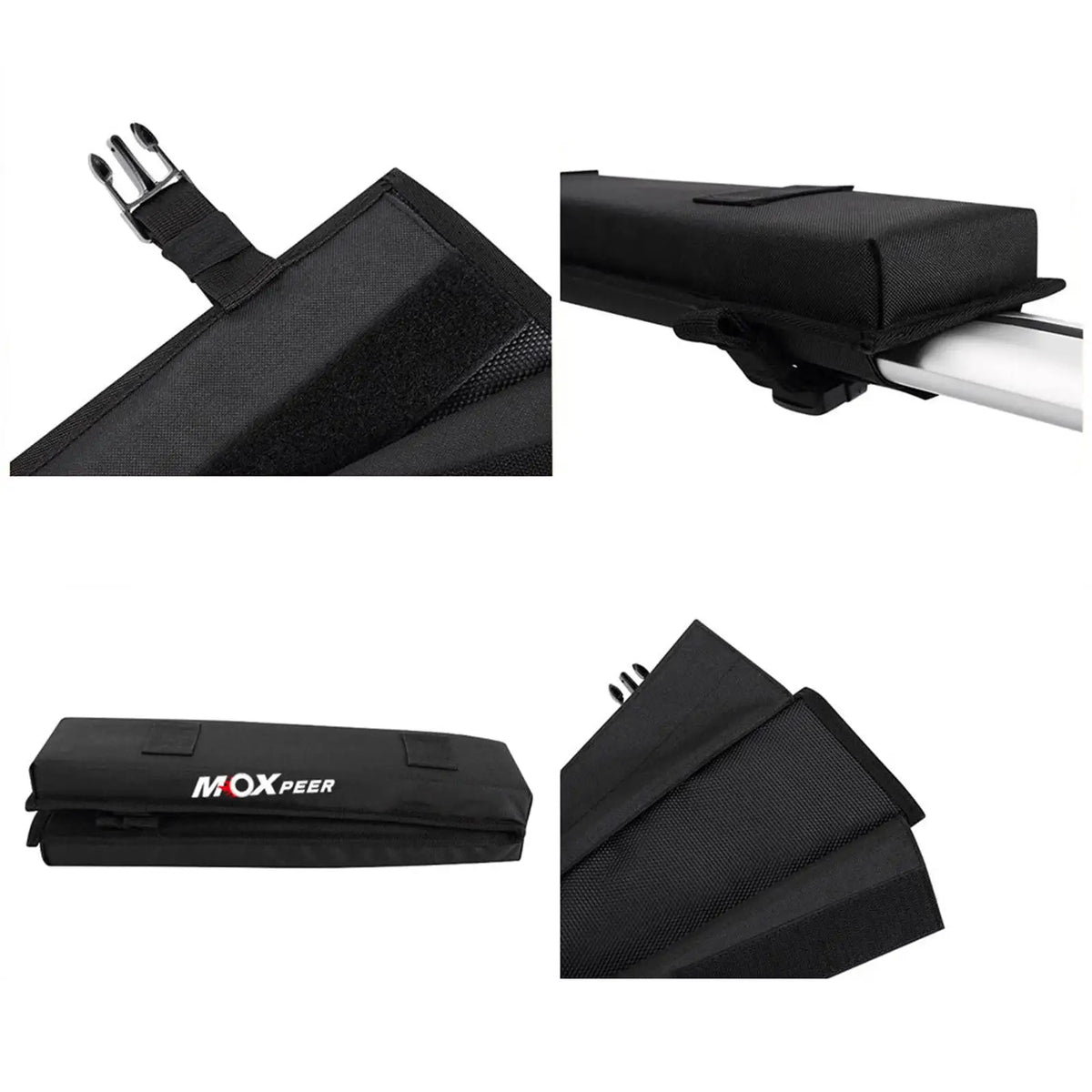 Car Soft Roof Rack Pads Set Easy Installation Portable with Tie Down Straps and Ropes for Snowboard Kayak Canoe Paddleboard