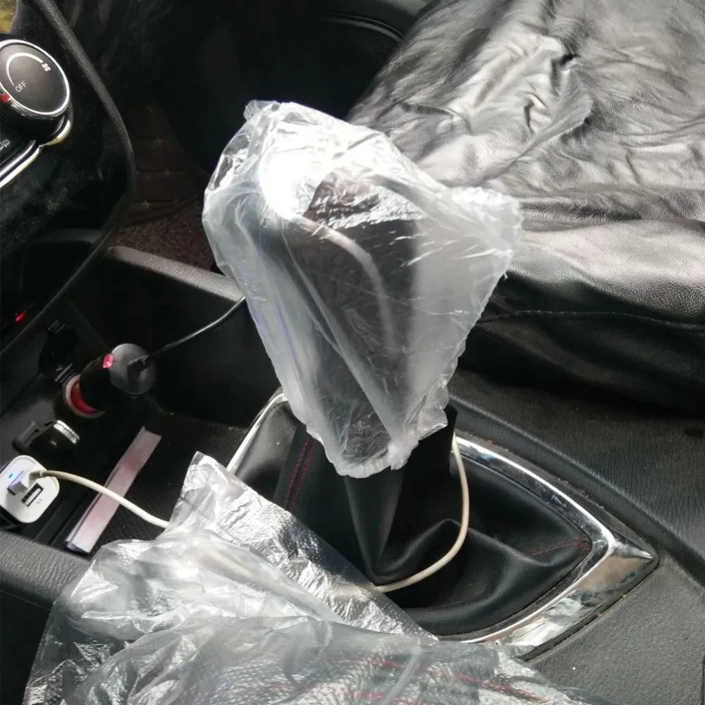 50Pcs Car Disposable Steering Wheel Cover Shift Knob Cover Waterproof Dustproof Clear Universal Vehicle Dust Guard Accessories
