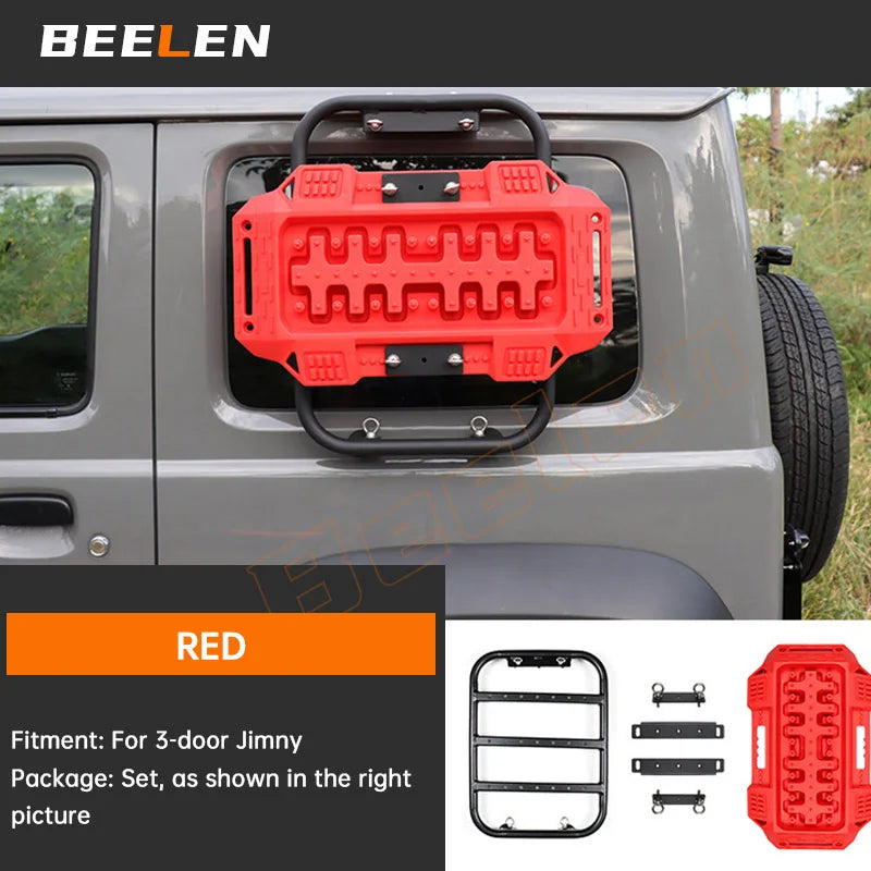 Off-Road Recovery Traction Boards + Window Ladder Brackets For Suzuki Jimny JB64 JB74W 2019-2023 Mud Sand Self Rescue Anti-Skid