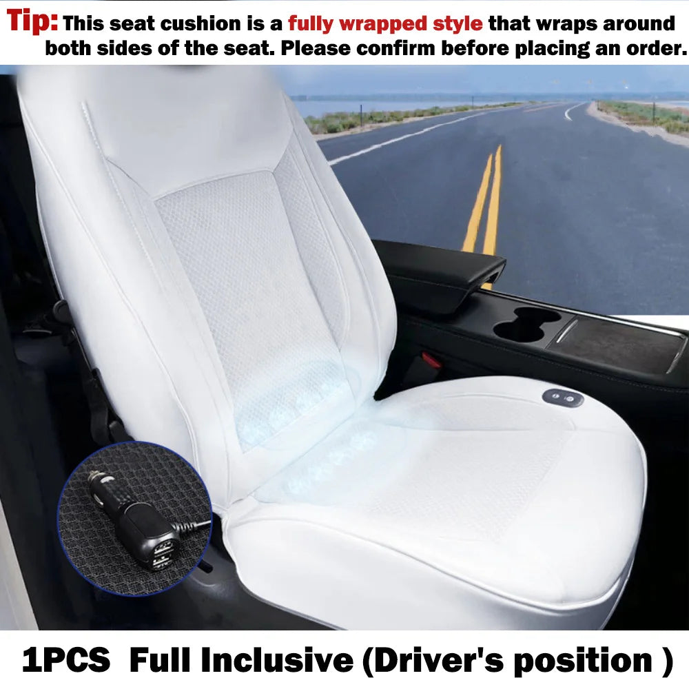 For Model Y 2017-2024 & Model 3 2017-2023 Cooling Car Seat Cushion, Front Seat Cover Summer Hair Dryer Cooling Accessories