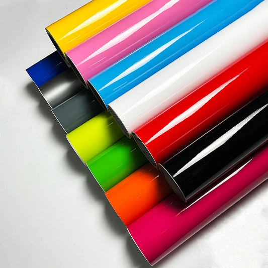 Premium Glossy Multiple Colors PVC Vinyl Wrap Film Self Adhesive Car Motorcycle Furniture DIY Sticker Decal With Air Release