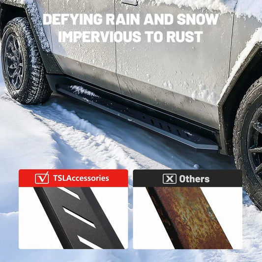 Left‑Right Set Anti‑Slip Carbon Steel Side Steps Running Boards, Exterior Upgrade Parts Fit Cybertruck