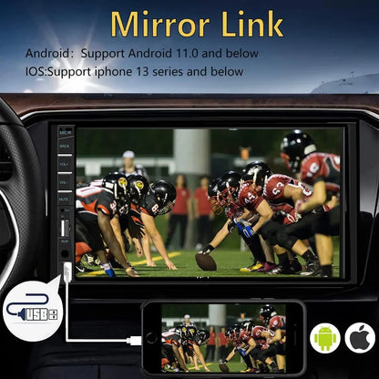 7 Inch 2 Din Car Stereo Carplay Android Auto HD Touchscreen Car Radio Receiver with Rear View Camera Mirror Link Bluetooth FM