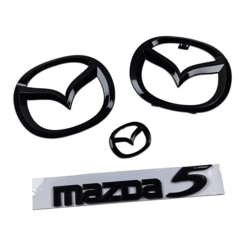 Plastic Car Front Trunk Emblem for Mazda 5 Logo Steering Wheel Badge 3D Body Replaced Sticker Rear Tail Refitting Decoration
