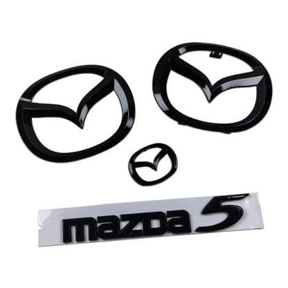 Plastic Car Front Trunk Emblem for Mazda 5 Logo Steering Wheel Badge 3D Body Replaced Sticker Rear Tail Refitting Decoration