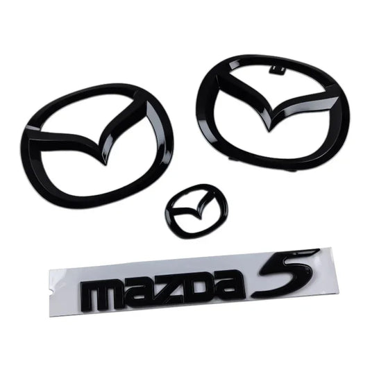 Plastic Car Front Trunk Emblem for Mazda 5 Logo Steering Wheel Badge 3D Body Replaced Sticker Rear Tail Refitting Decoration