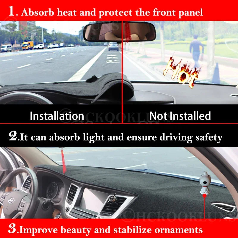 For Toyota Hilux AN120 AN130 2015~2021 Dashboard Cover Dash Board Mat Carpet Pad Sunshade Cushion Non-slip Accessories 2016 2017