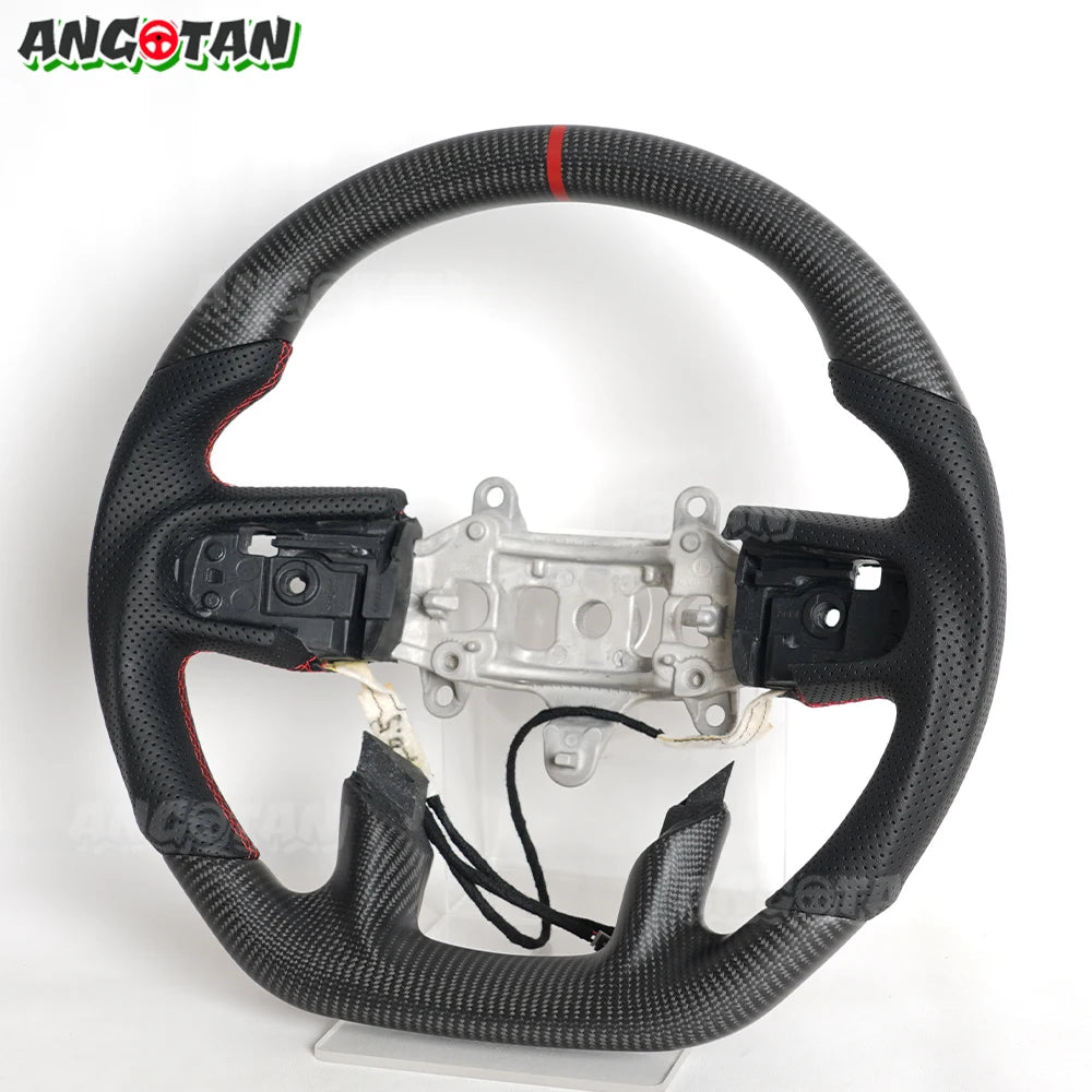 Heated Matte Carbon Fiber Perforated Steering Wheel For Dodge Ram 1500 TRX 2019 2020 2021 2022 2023 2024 Racing Wheel