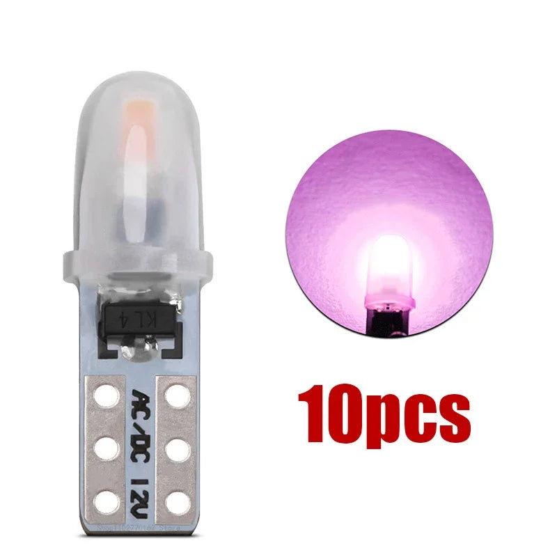10/20 Pcs T5 Auto Car Dashboard Lights 2 3014 SMD Reading Instrument Panel Lamp No Polarity Led Bulb White 12V DC